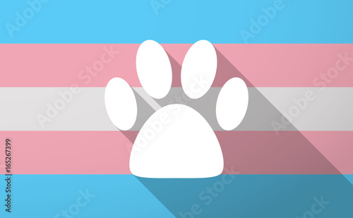 Long shadow  trans gender flag with an animal footprint