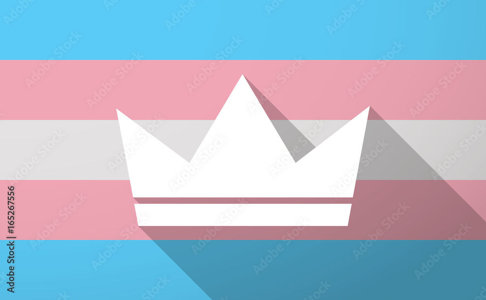 Long shadow trans gender flag with a crown Long shadow trans gender flag with a crown