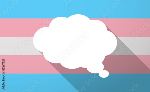 Long shadow  trans gender flag with a comic cloud balloon