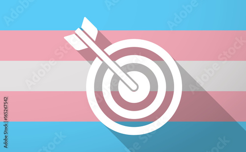 Long shadow  trans gender flag with a dart board