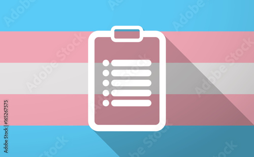 Long shadow  trans gender flag with a report