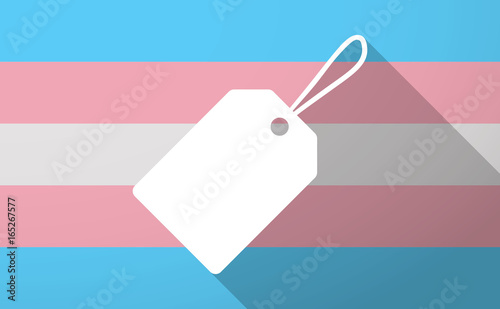 Long shadow  trans gender flag with a label