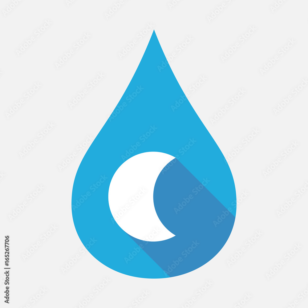 Isolated water drop with a moon Isolated water drop with a moon