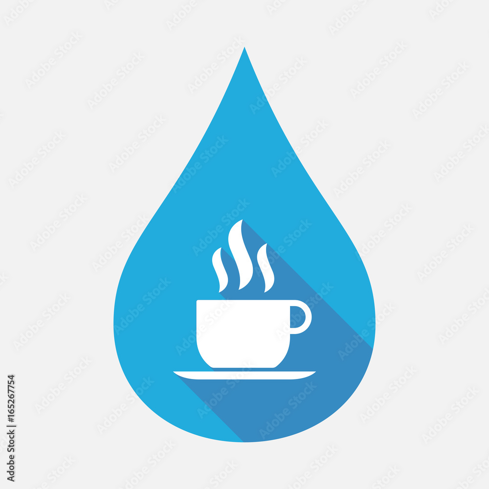 Isolated water drop with a cup of coffee Isolated water drop with a cup of coffee