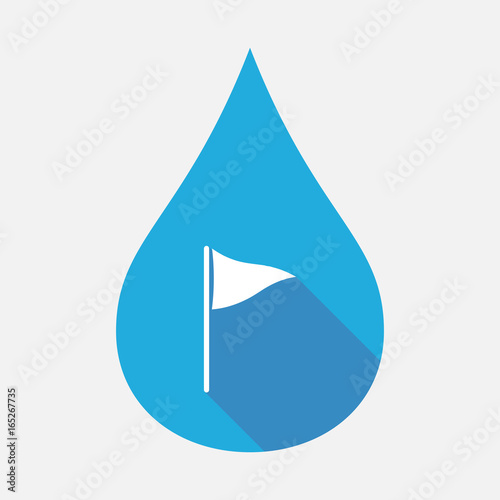 Isolated water drop with a golf flag