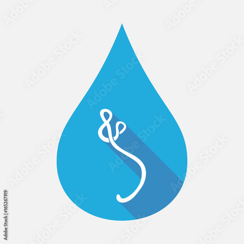 Isolated water drop with  an ebola sign