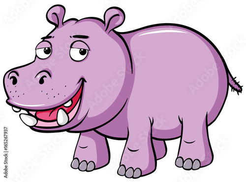 Cute hippo with sad smile
