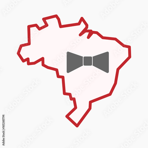 Isolated Brazil map with a neck tie icon