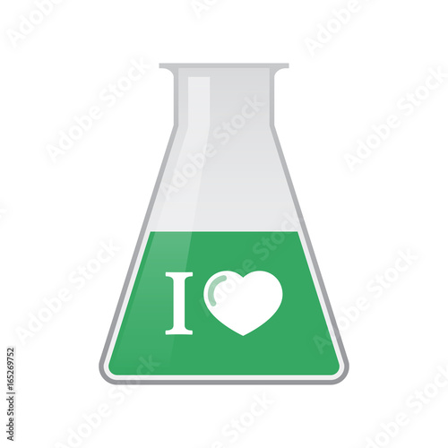 Isolated chemical flask with  an " I like" glyph