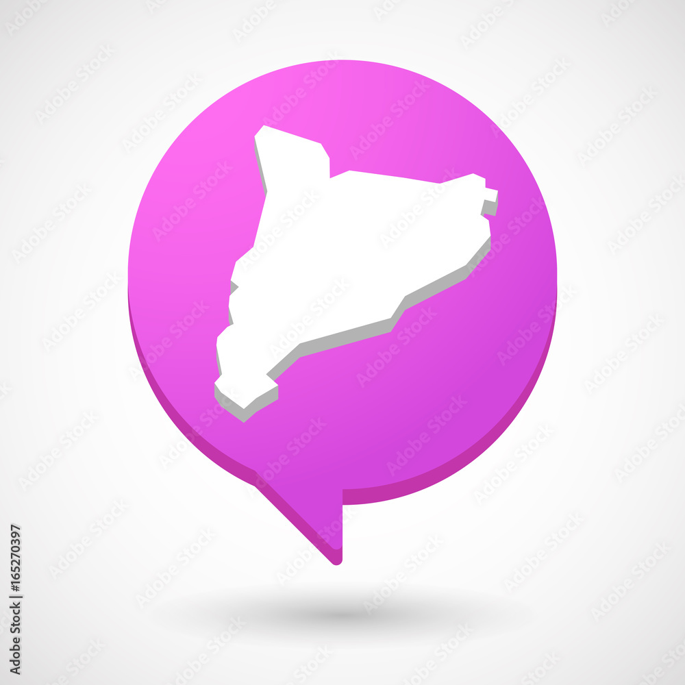 Isolated comic balloon with the map of Catalonia Isolated comic balloon with the map of Catalonia