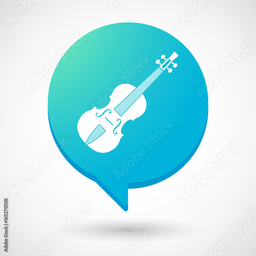 Isolated comic balloon with  a violin