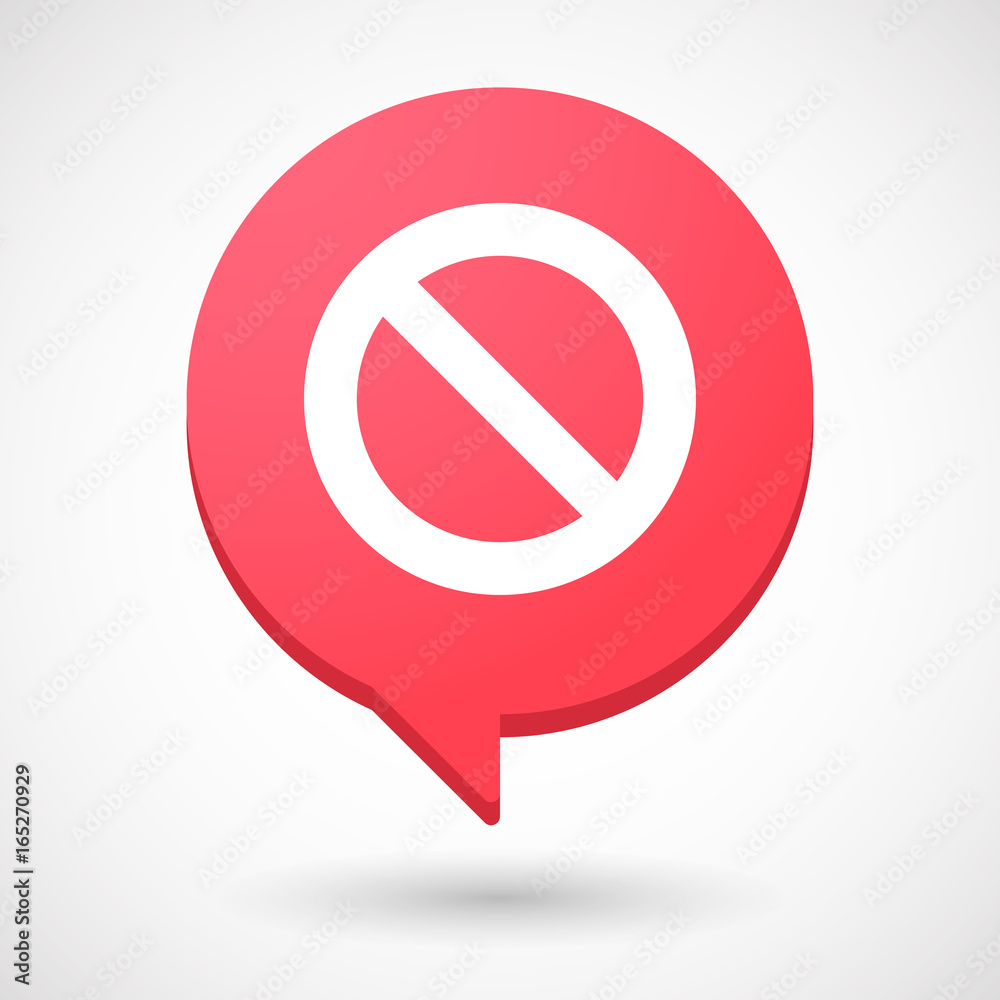 Isolated comic balloon with a forbidden sign Isolated comic balloon with a forbidden sign