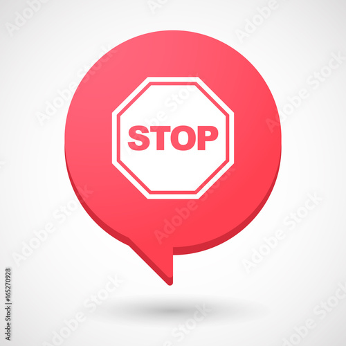 Isolated comic balloon with  a stop signal