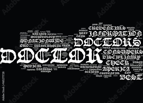 THE CHECK DOCTOR CREDENTIALS THEORY Text Background Word Cloud Concept