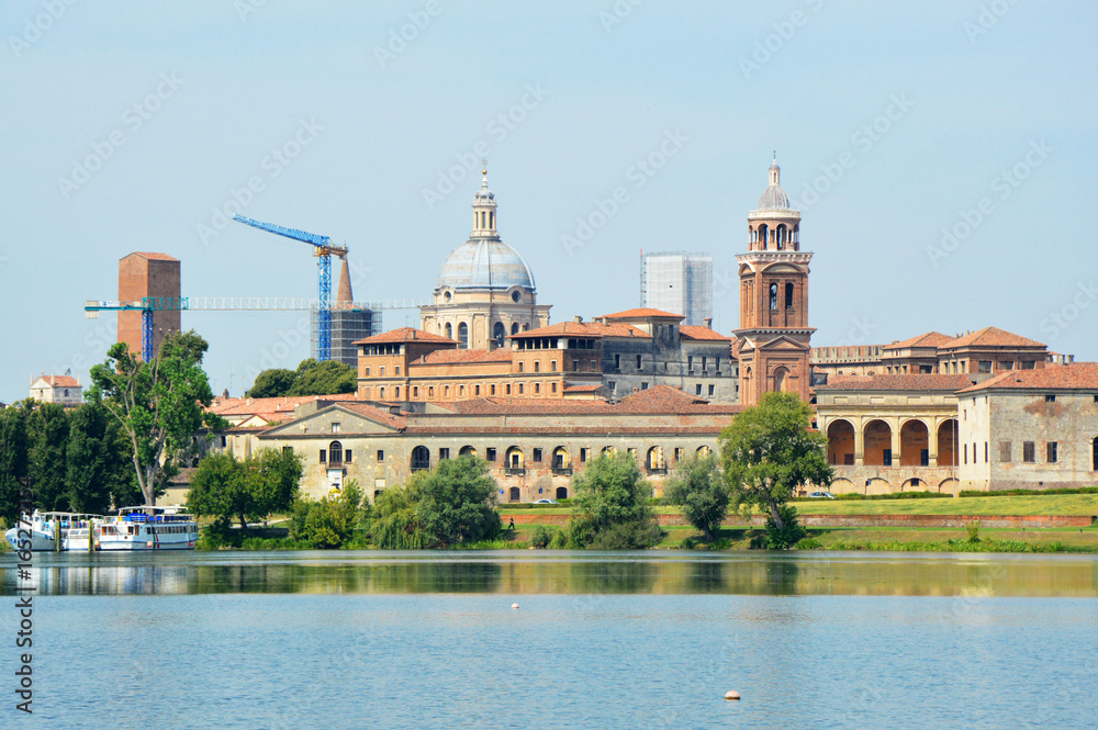 Beautiful panoramic view of the historic city of Mantua in Lombardy, Italy