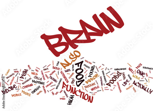 THE BRAIN FOOD RECIPE Text Background Word Cloud Concept