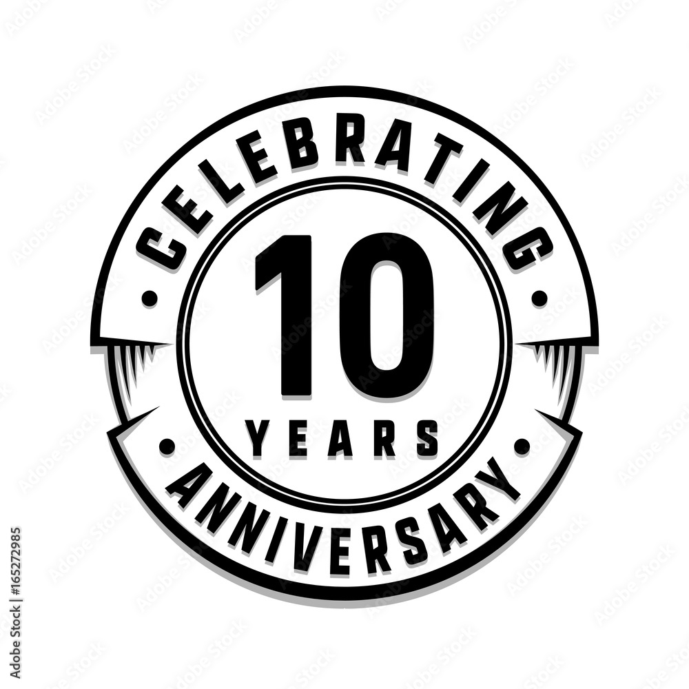 10 years anniversary logo template. Vector and illustration.
