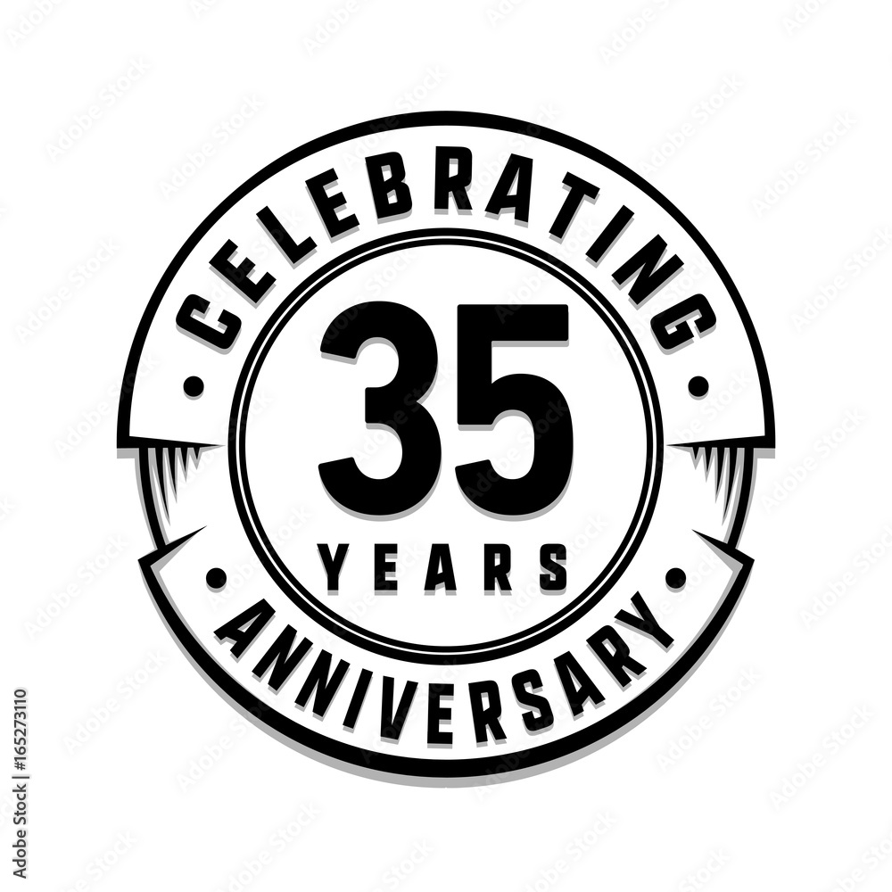 35 years anniversary logo template. Vector and illustration.
