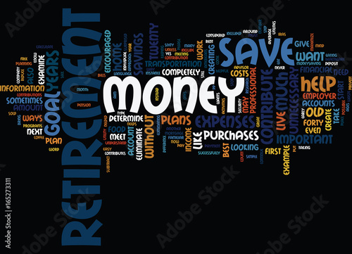 THE BEST WAYS TO SAVE FOR RETIREMENT Text Background Word Cloud Concept