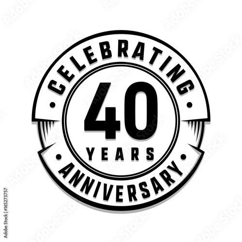 40 years anniversary logo template. Vector and illustration.
