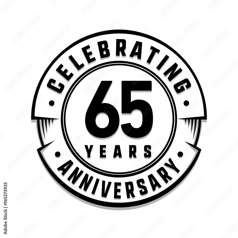 65 years anniversary logo template. Vector and illustration.
