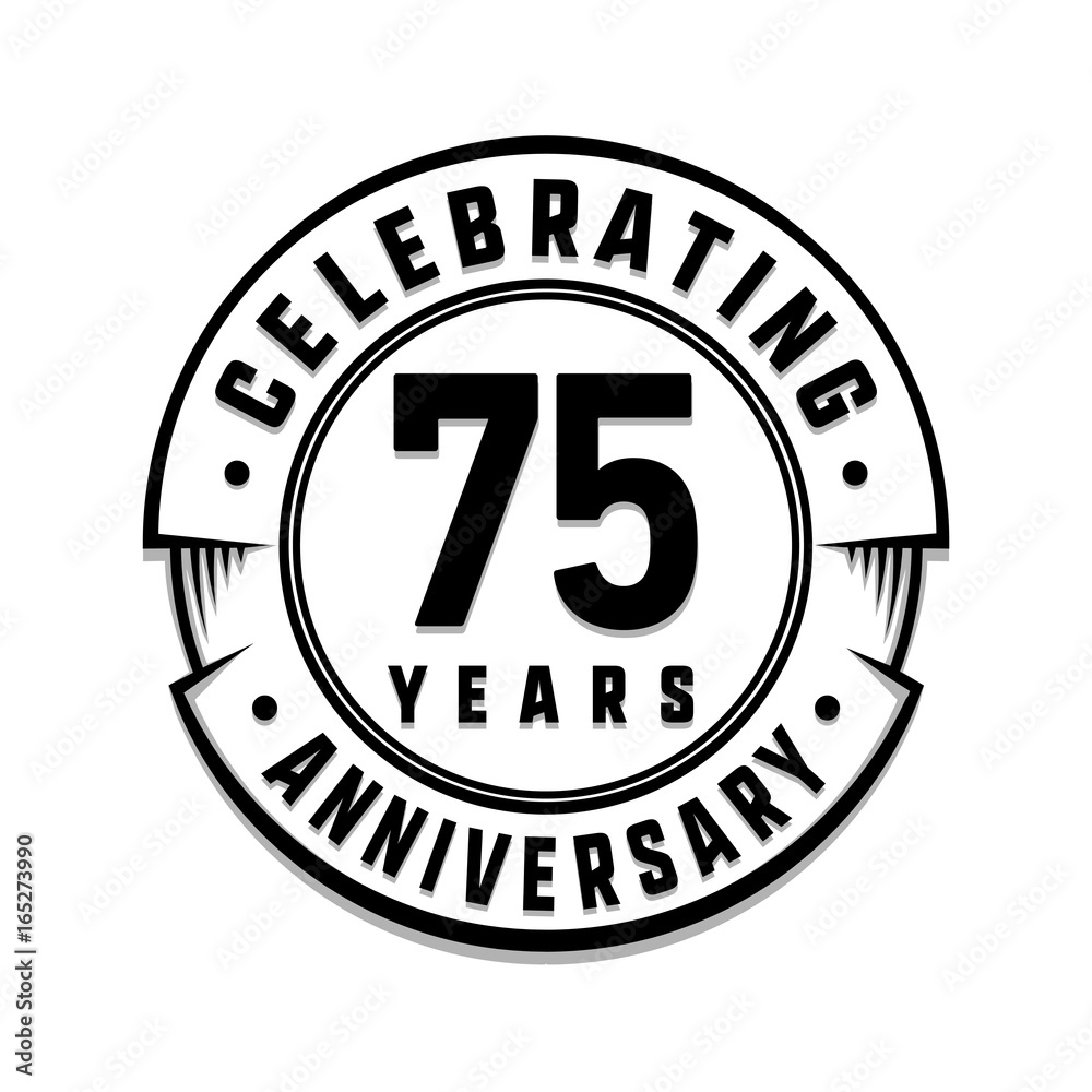 75 years anniversary logo template. Vector and illustration.
