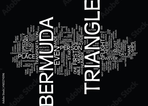 THE BERMUDA TRIANGLE Text Background Word Cloud Concept