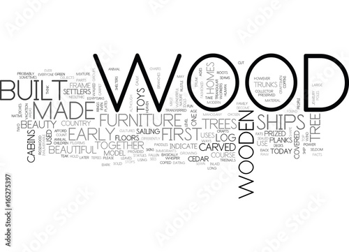 THE BEAUTY OF WOOD Text Background Word Cloud Concept