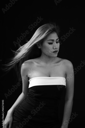  girl with black and white color