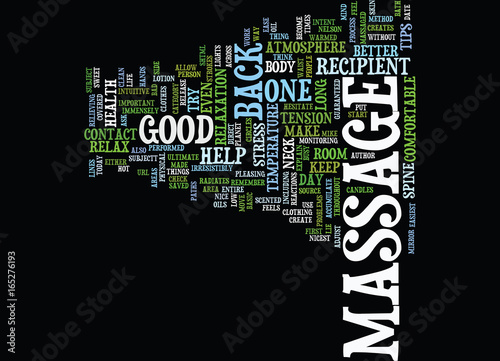THE BACK MASSAGE HOW SWEET IT IS Text Background Word Cloud Concept