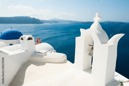 White architecture on Santorini island, Greece.