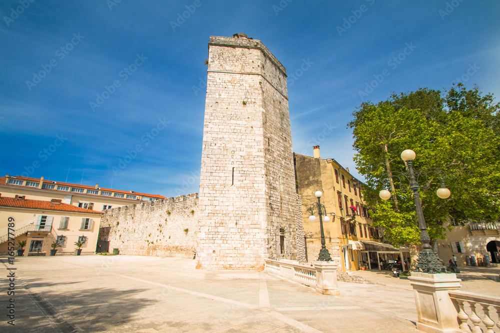     Captain's tower on Five wells square in Zadar, Dalmatia, Croatia 