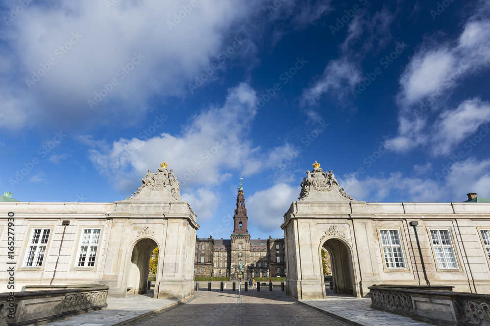 Fototapeta premium Christiansborg Palace Entrance in Copenhagen, Denmark