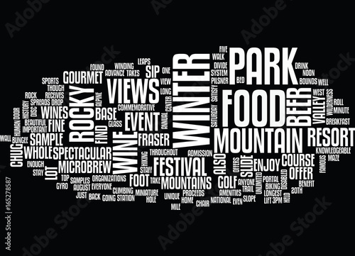 TH ANNUAL ROCKY MOUNTAIN WINE BEER FOOD FESTIVAL Text Background Word Cloud Concept