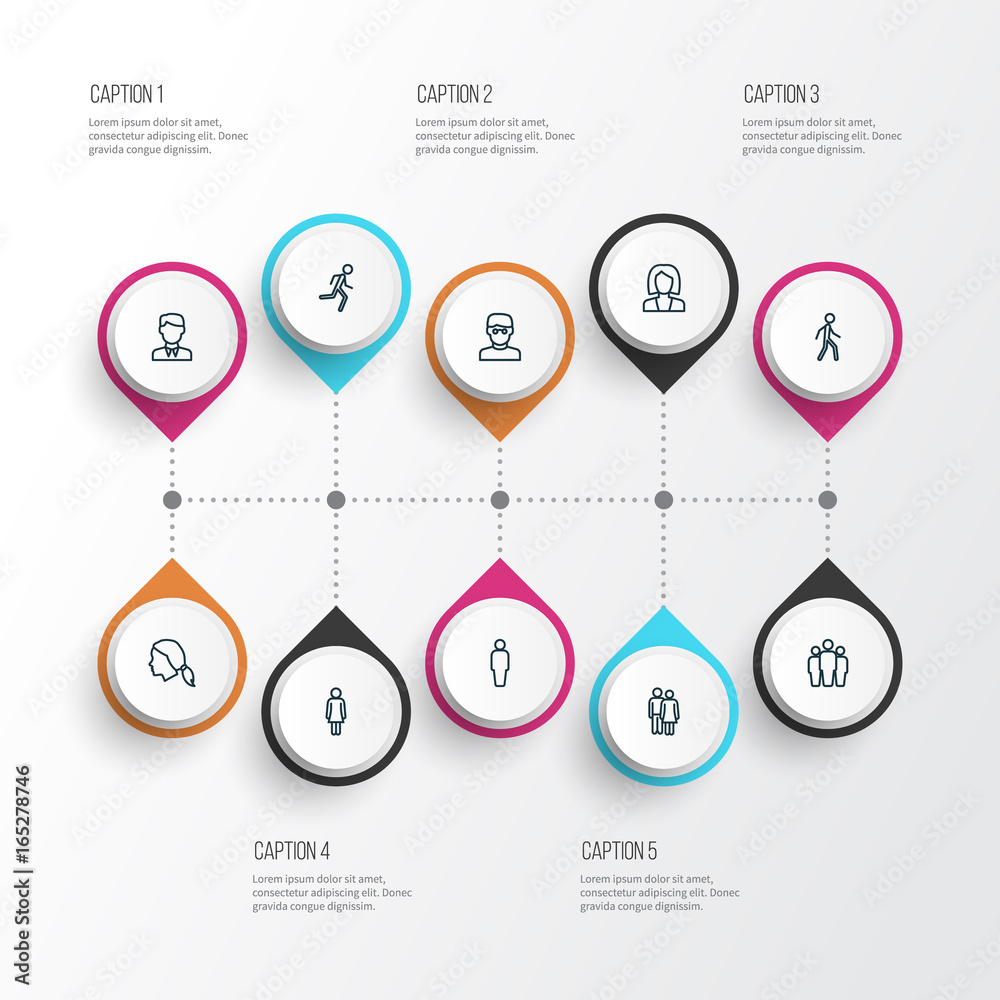 Human Outline Icons Set. Collection Of Jogging, User, Couple And Other  Elements. Also Includes Symbols Such As Company, Client, Clever. Stock  Vector | Adobe Stock