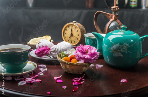 Tea table with serving