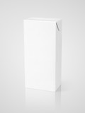 Milk or juice carton package on gray background with clipping path