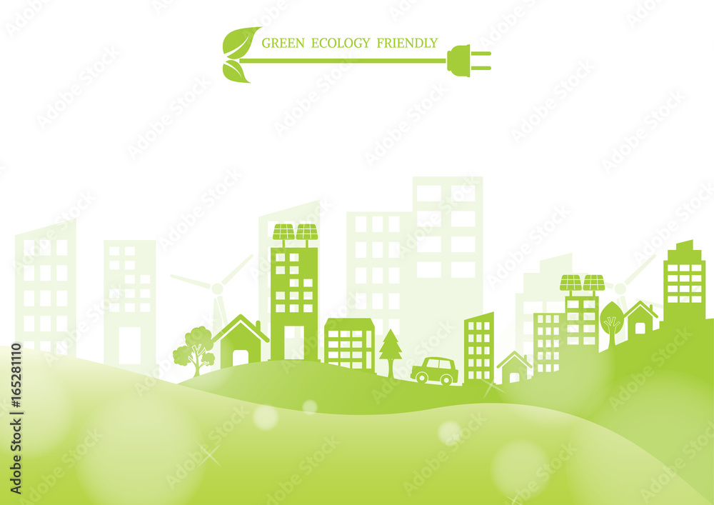 Ecology connection  concept background . Vector infographic illustration