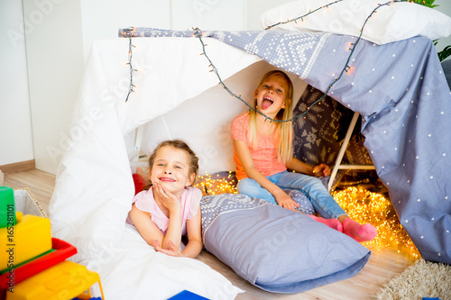 Two girls at a slumber party