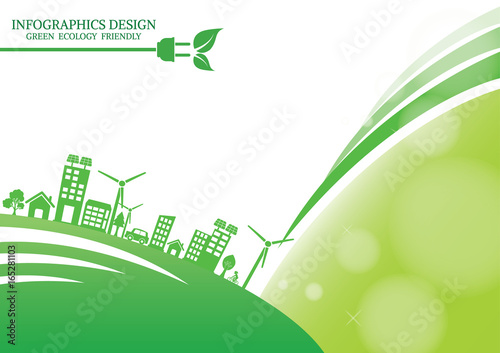Ecology connection  concept background . Vector infographic illustration