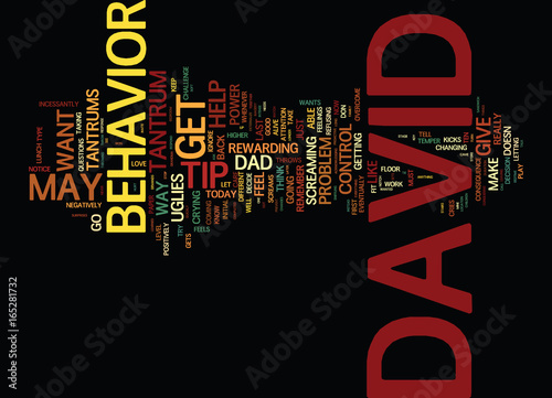 TEN TIPS TO PREVENT OR SUBDUE TEMPER TANTRUMS Text Background Word Cloud Concept