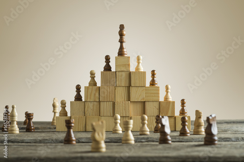 Business hierarchy; ranking and strategy concept photo