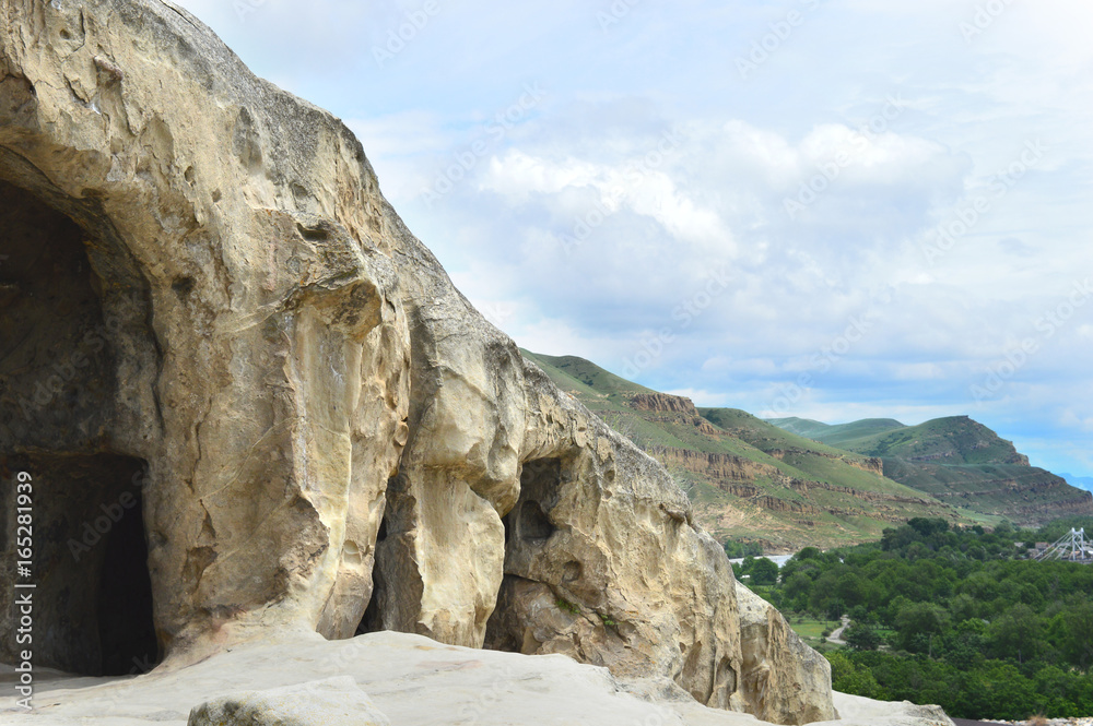 Uplistsikhe caves and rocks panorama