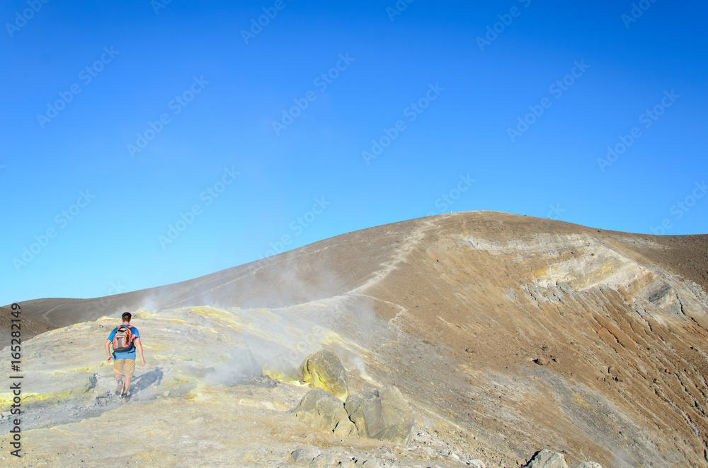 Ascent to gran cratere, vulcano islad, italy Ascent to gran cratere, vulcano islad, italy