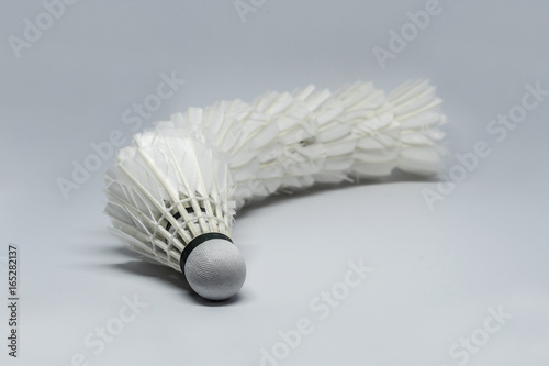 Old Roll Shuttle Cock Stack, Badminton Isolate in white Background