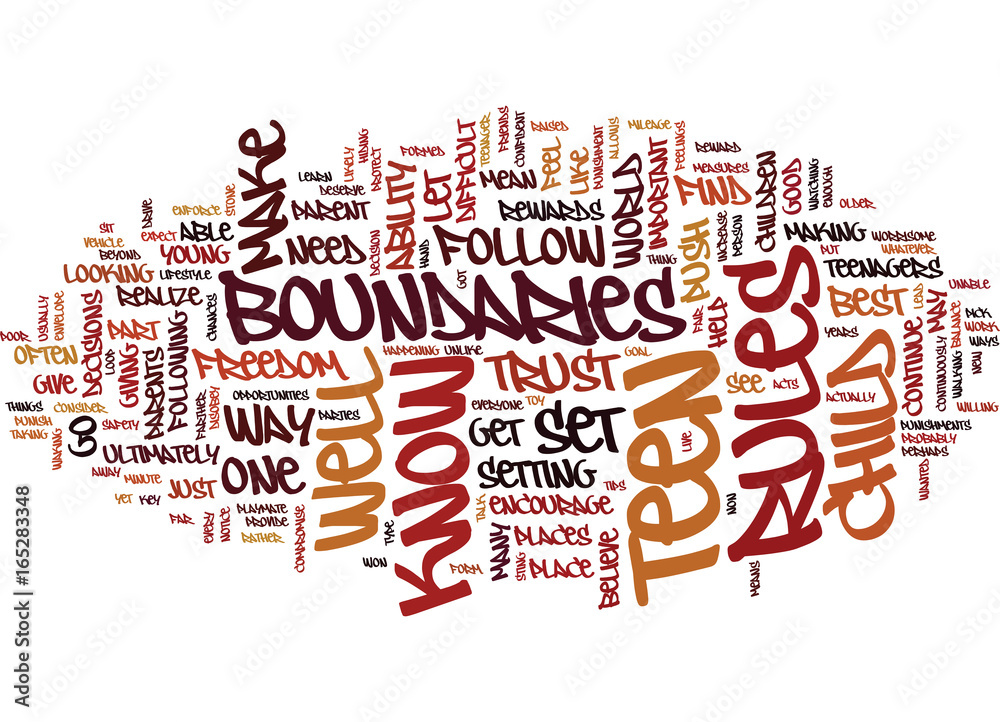 TEEN BOUNDARIES Text Background Word Cloud Concept Stock Vector Adobe