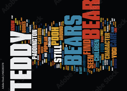 Fotografi TEDDY BEARS OF CHARACTER Text Background Word Cloud Concept