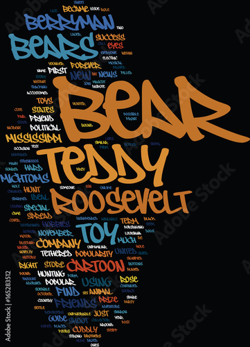 TEDDY BEAR HISTORY Text Background Word Cloud Concept photo