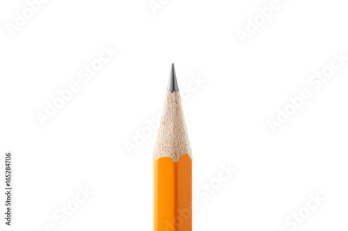 Yellow pencil on a white background
