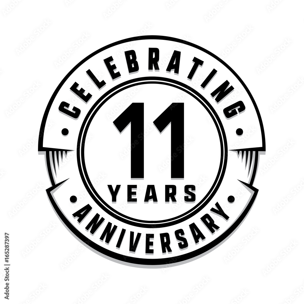 11 years anniversary logo template. Vector and illustration.
